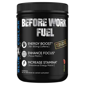 Blue Collar Nutrition Before Work Fuel - Energy Drink Powder - Boost Energy, Focus, Performance - 30 Servings