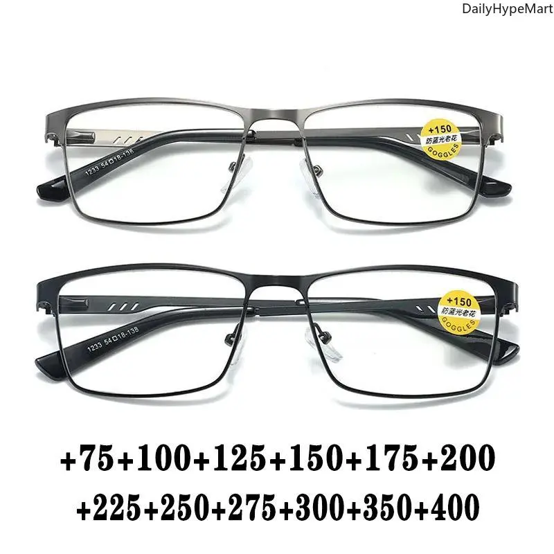 Men's Quality Eyeglasses - Classic Plain Blue Light Blocking Fashion Reading Glasses for Business Use, Eyeglass Frames, Funky, Fashionable Frames Glasses, Peppy