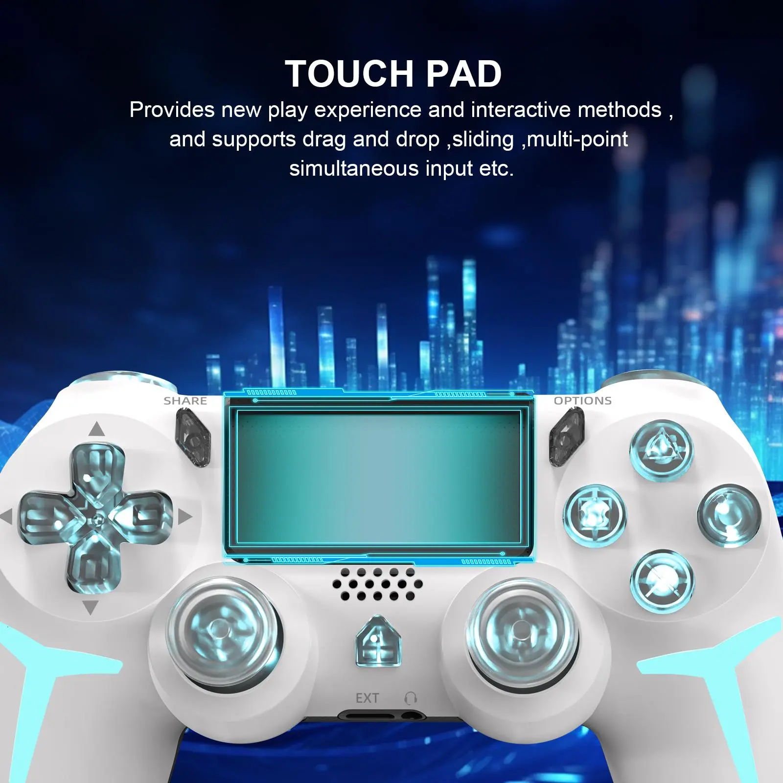 GAMINJA Wireless Game Controller with Six-Axis Gyroscope, Dual