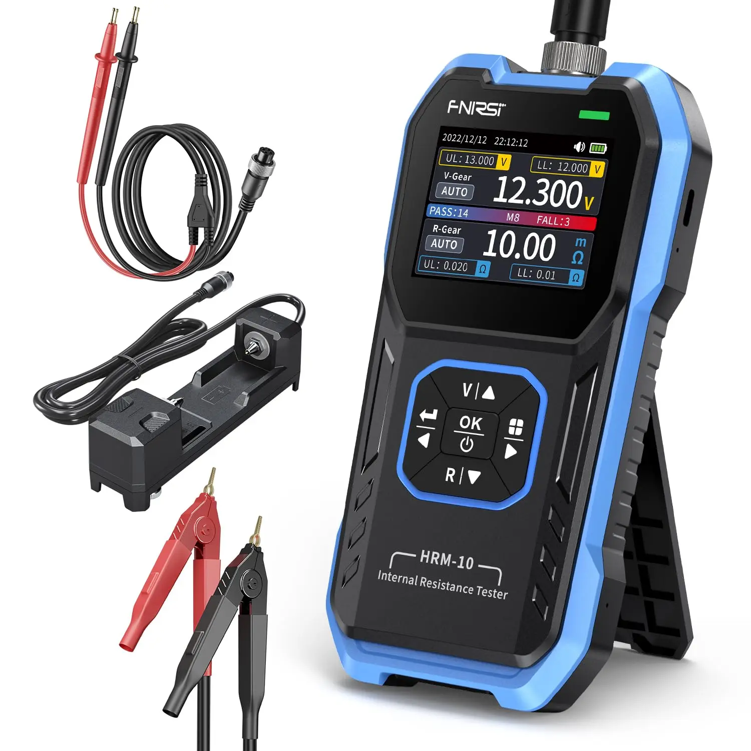FNIRSI HRM-10 High-Precision Battery Voltage & Internal Resistance Tester with TFT HD Display, for 18650, AC Acid, Lithium, Lead, Automotive Batteries & Capacitors, Automotive Battery