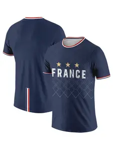 2026 World Cup Fan Sports Short Sleeve, French Print Football Jersey T-Shirt, Skin-Friendly Fabric, Quick-Dry Comfort, Outdoor Sport & Daily Wear