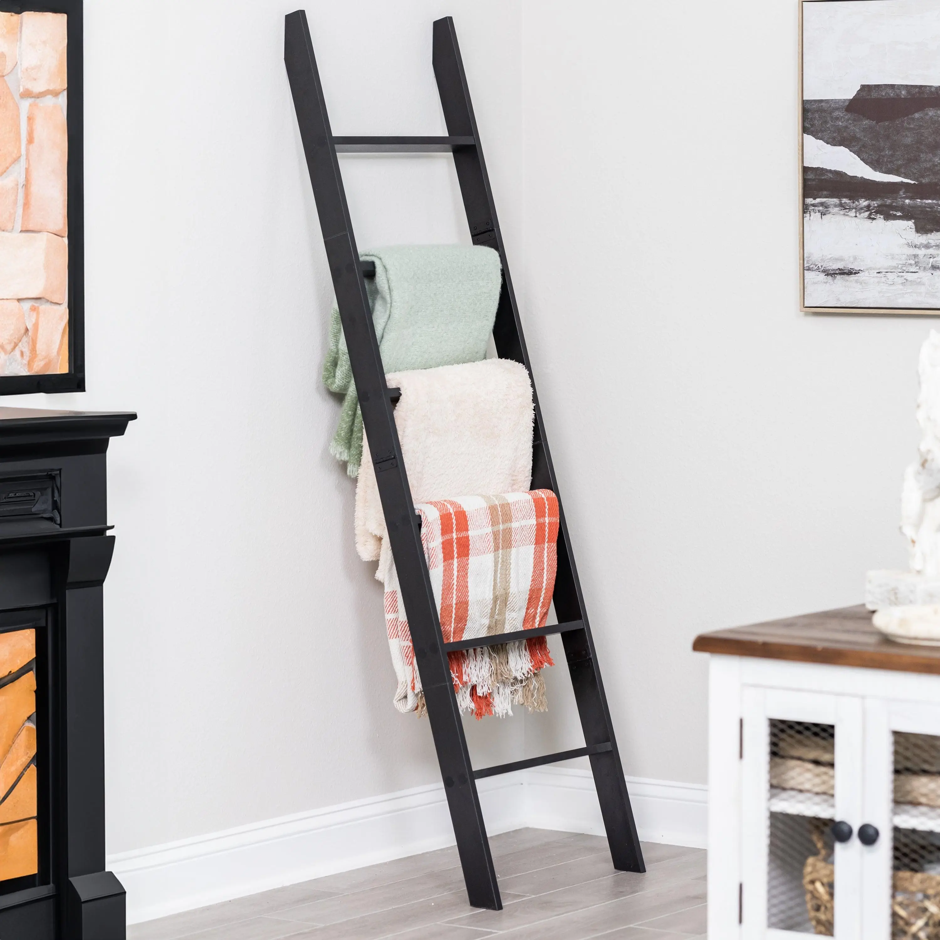 RELODECOR 6-Foot Wall Leaning Blanket Ladder - Decorative Gift Organiser for Home Decor