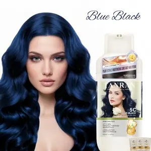 Fresh Floral Blue and Black Hair Dye to Cover Gray Hair with Herbal Ingredients, Multiple Colors, Convenient and Easy to Use, 16.9oz Haircare black  liquid  hair black hair color shampoo Botanical Extracts