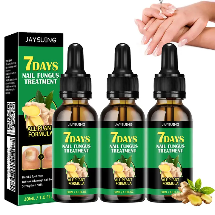 JAYSUING Ginger Nail Fungus Treatment - Thick Nails Softener & Discoloration Corrector with Vitamin E for Toe and Fingernail Recovery