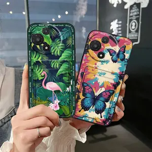 Silicone Fashion Design Phone Case For TCL 60 SE NxtPaper 5G Back Cover Anti-knock TPU Soft case Waterproof Graffiti Anti-dust Card slot Shockproof Durable Card bag Cover Cute