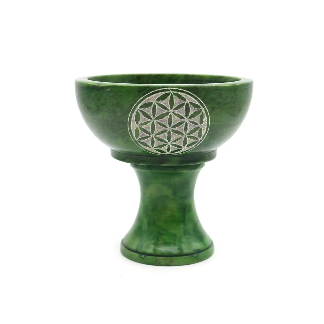 Hand-Carved Soapstone Smudge Bowl with Stand Hand-Carved Soapstone Smudge Bowl with Stand