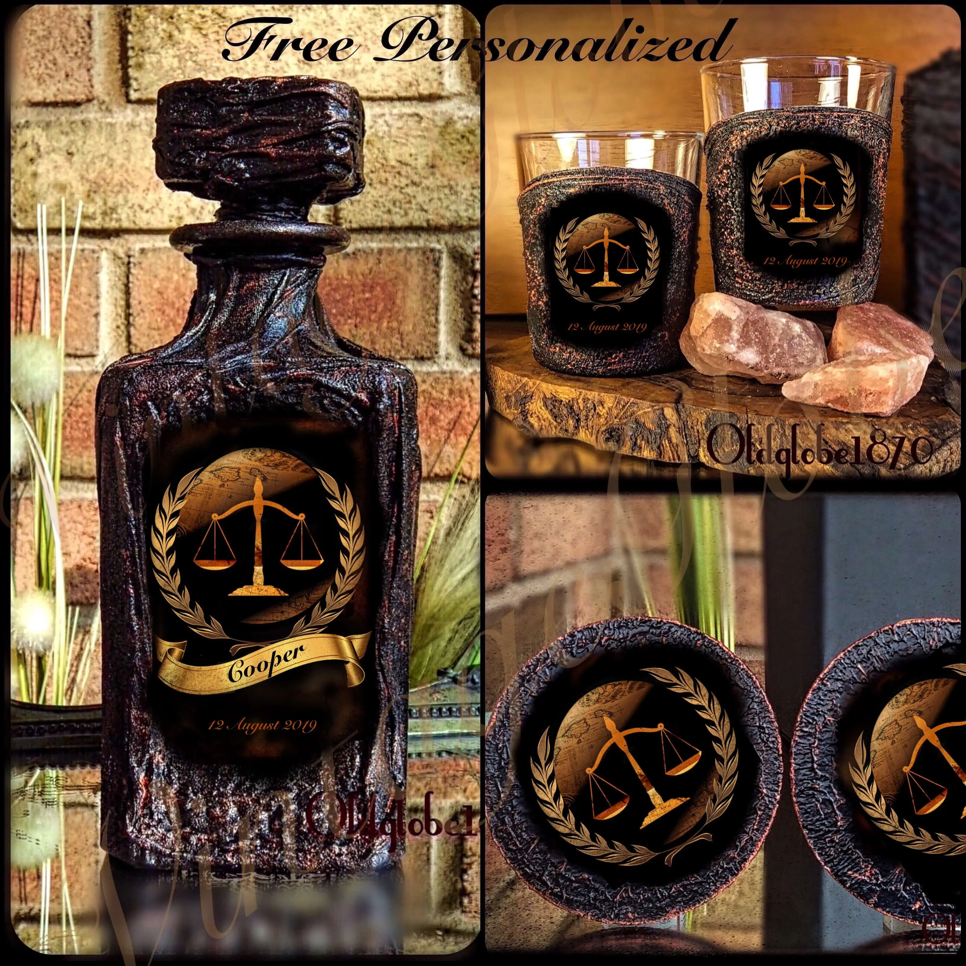 Lowyer Personalized Whiskey Decanter Set