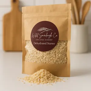 Wild Sourdough Co. Organic Dehydrated Sourdough Starter - Premium King Arthur Organic Bread Flour & Berkey Filtered Water - Very Strong Active Culture for Beginners & Seasoned Bakers - 10g Starter Kit