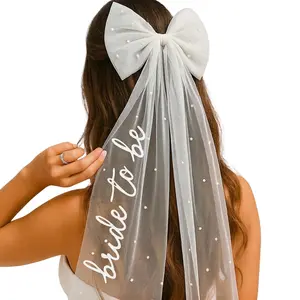 Bride Wedding Veil Set, Embroidered Hair Clip Accessories, Perfect for Bridal Parties & Special Occasions, Ideal for Morning Preparations, Trailing Veil