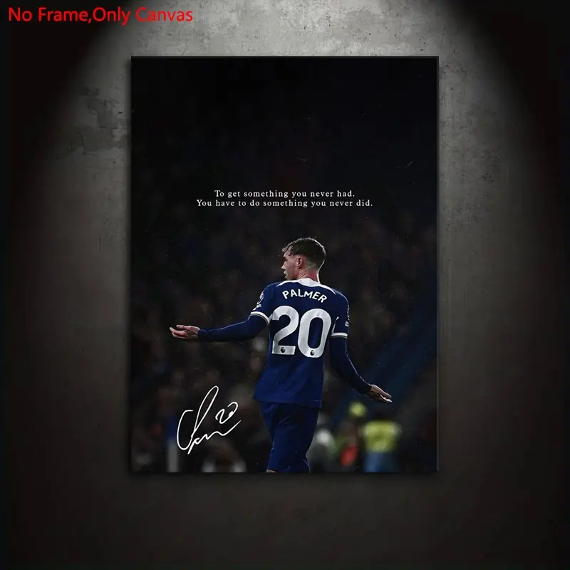 1 piece/set frameless canvas print, Canvas Prints, Classic retro Motivational Quote Print art, Vintage design, soccer player Cole Palmer quotes, perfect gift for football lovers, ideal for home decor