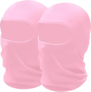 2 Pack Pink Ski Mask Sun Protection Lightweight Balaclava  Mask Men Women Football Motorcycling