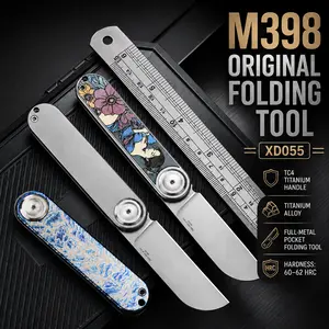 Mulight EDC XD055 Titanium Pocket tool -Clipless & Non-locking Slipjoint, All Metal, M390 edge, Titanium Handle, Top flipper, bearing pivot system, every day carry