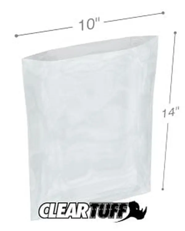 International Plastics PB21014 10 x 14 in. Clear Poly Bags, 0.002 Gauge - Case of 1000