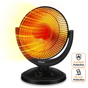 KISSAIR Radiant Dish Heater, Oscillating Space Heater with Timer, Overheat and Tip-over protection ,body  warmth