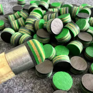 2 Pieces 11mm Multi-Layer Billiard Cue Tips, High-Class 6-Layer Pigskin Pressing, Handmade Tip, Professional Snooker & American Pool, Billiard Accessories
