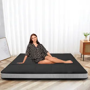 Lilypelle Japanese Floor Mattress Futon Mattress, Thicken Roll up Sleeping Mattress Tatami Mat Floor Bed, Foldable & Portable Camping Mattress with Storage Bag, Twin Full Queen