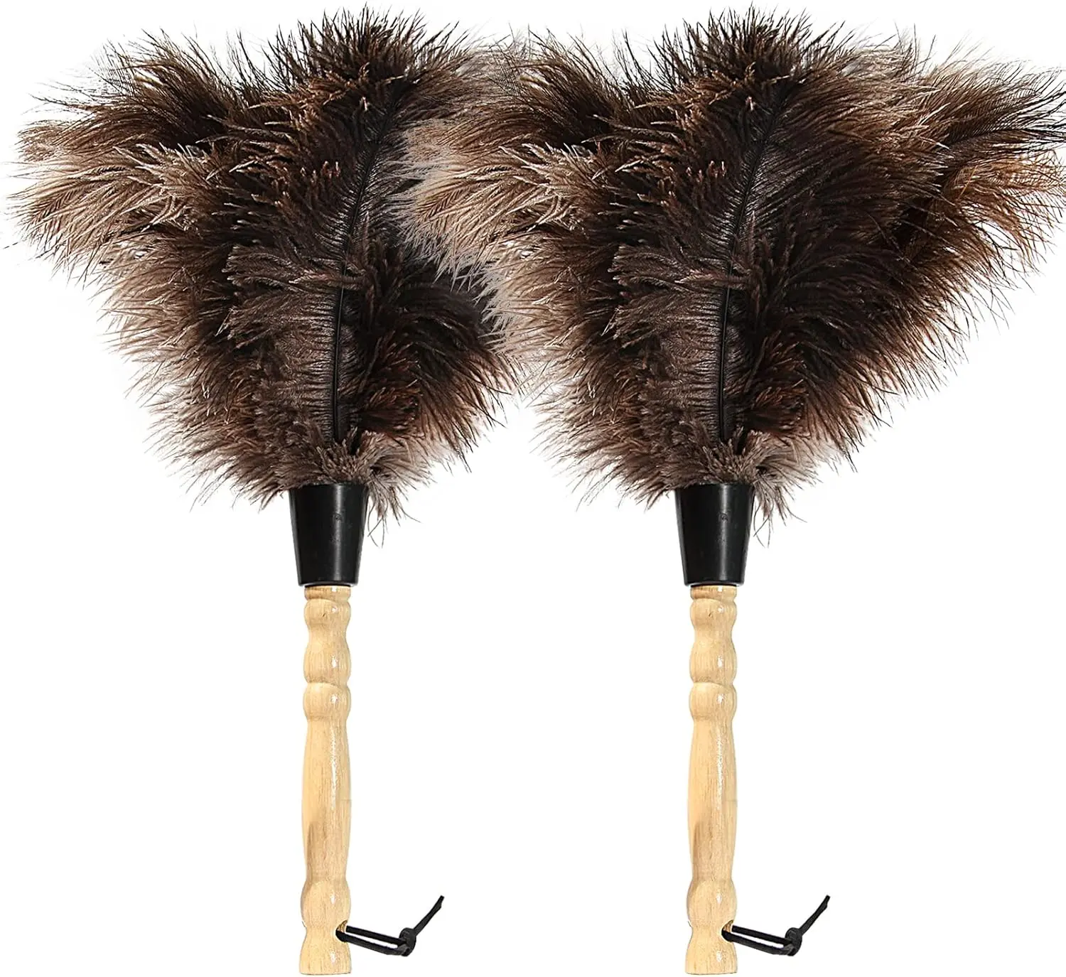 Ostrich  Duster 14 inch  Duster Fluffy  Genuine Ostrich Feathers with Wooden Handle and   Handheld Ostrich  Duster for Cleaning Supplies