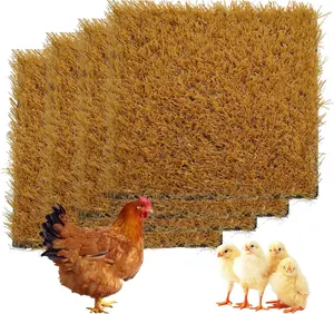 4 PCS Washable Chicken Nesting Pads,12x12 Artificial Grass Turf Reusable Chickens Nest Box Bedding Liners for Hen Coop Egg Duck Goose