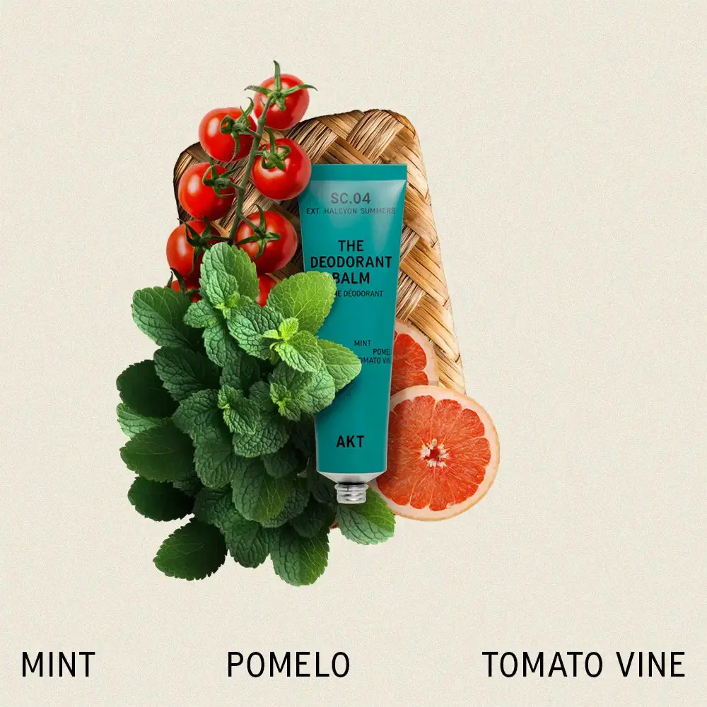 The Deodorant Balm by AKT London - SC.04 Halcyon Summers - Mint, Pomelo, Tomato Vine - 50ml Natural Deodorant - Fine Fragrance - Aluminium Free - Vegan - Plastic Free