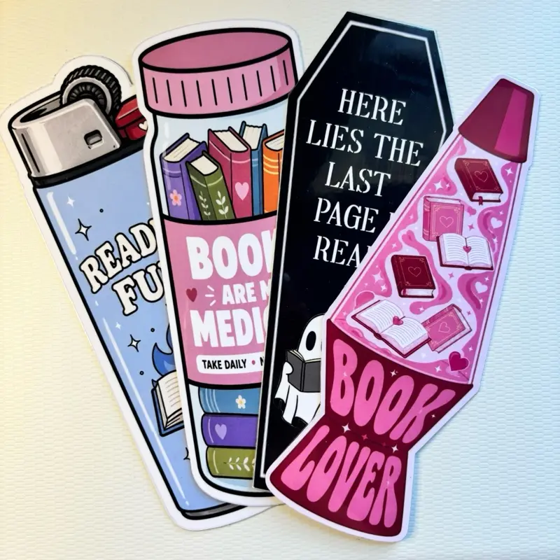 Custom Shaped Bookish Themed Bookmarks