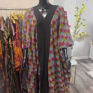 Women's Casual African Muumuu Dress - V-Neck Design, Colorful Patterns, Comfortable Fashion for Elegance