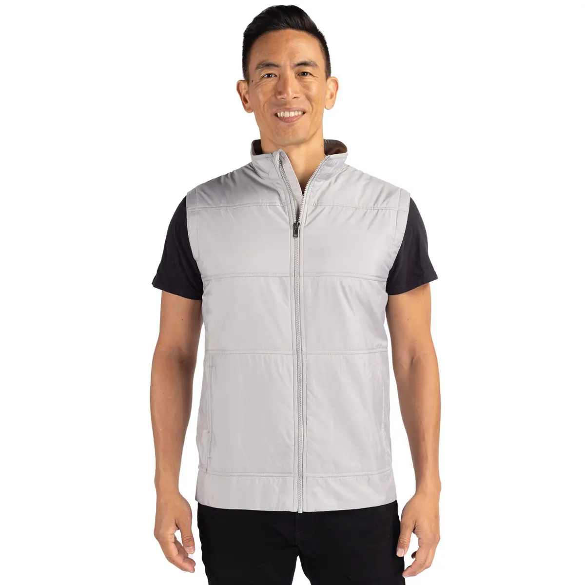 Cutter & Buck Stealth Hybrid Quilted Mens Windbreaker Vest Cutter & Buck Stealth Hybrid Quilted Mens Windbreaker Vest