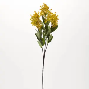 Seeding Yellow PeeGee Cone Hydrangea Faux Long Stem Spray - 29"