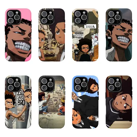Boondocks Riley Cartoon-Theme Protective Smartphone Case - Shockproof, Wear-Resistant Glossy Finish Heavy-Duty Cover for iPhone 11-16, 13 - Cool Phone Accessory Gift for Easter, Christmas, Iphone 13