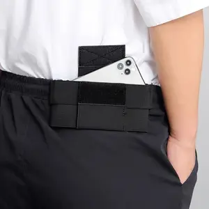 Black Sports Invisible Mobile Phone Waist Bag For Sports/Running/Travel | Elastic Storage Belt Bag | Secure Anti-Slip Phone Holder (6-7 Inch) | Adjustable Strap For Gym, Hiking, Daily Use | Multi-layer Storage Bag | Fits Phone, Cards