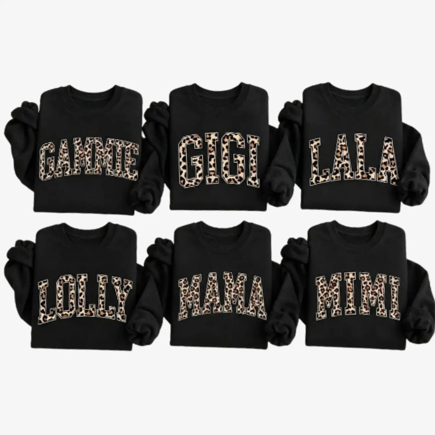 Leopard Print Mama Sweatshirt, Cute Family Nickname Graphic Crewneck, Retro Animal Print Pullover, Cozy Fall Top