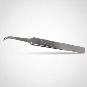 Feather Touch Silver Classic Fiber Tips Tweezer for Eyelash Extensions - J Shape