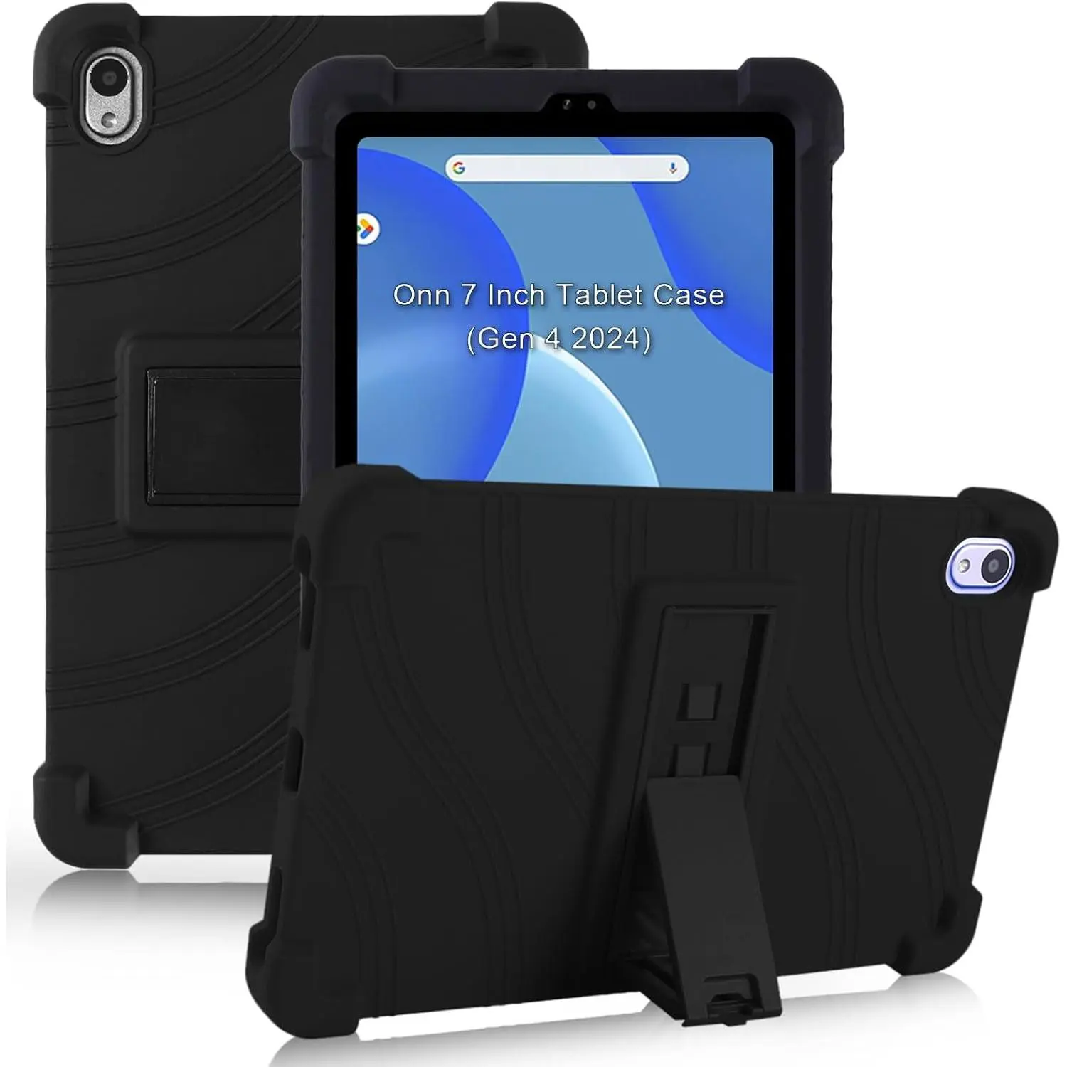 Case for Walmart Onn 7 Inch Tablet 2024 (Model:100135924), Soft  Gen 4 Case With Stand (Black)