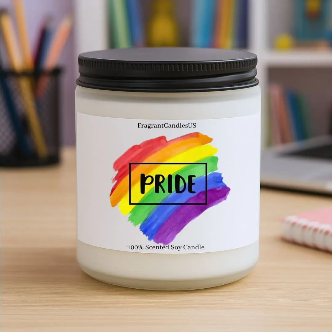 lgbtq support Gift candle, pride gift candle, Holiday gifts for same love, inclusive equality rainbow celebration gifts, lesbian pride candle,  gay bisexual pride, queer gift candles, self expression gifts, Christmas Holiday gift for lgbtq friend