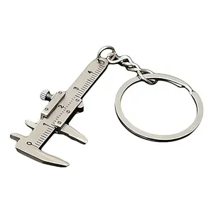 Mini Caliper Keychain, Compact Copper Alloy, Portable Pocket Clip, Durable Key Ring, Men's Fashion Accessory