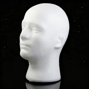 Yiplema Foam Material Male Mannequin Head, Wig Stand, Wig Cap Holder for Store, Salon Use