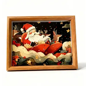 3D Paper Art Frame - [Merry Christmas] DIY Santa Claus Shadow Box Kit, Festive Layered Paper Craft, Holiday Home Decor, Creative Christmas Gift for Kids & Family