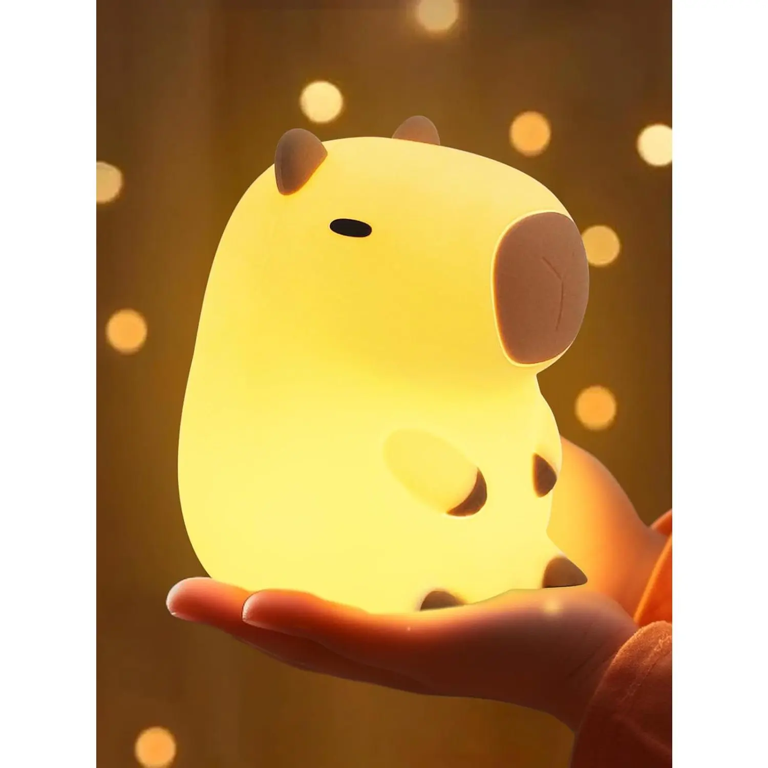 Cute Capybara Animal Silicone Night Light - BPA-Free, Touch-Dimmable Soft Light Lamp, 1200 mAh Lithium Ion Batteries, 15-Hour Companion for Breastfeeding, Home Supplies Gift for Family or Friends
