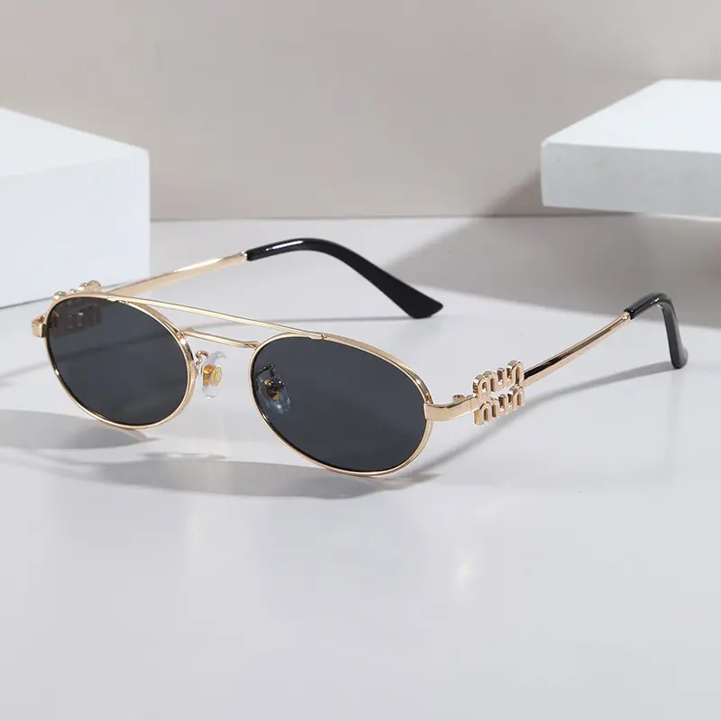 Vintage 90s Small Oval Metal Frame Sunglasses 2026 New Unisex UV400 Anti Glare Stylish Outdoor Beach Driving Eyewear for Men & Women