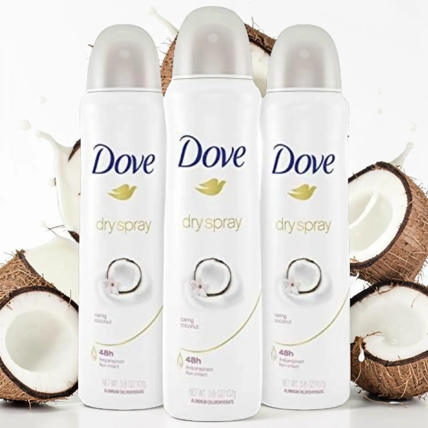 Dove Antiperspirant Deodorant Aerosol Special Edition Multi-Pack Coconut 3 Count For Women 110 ML