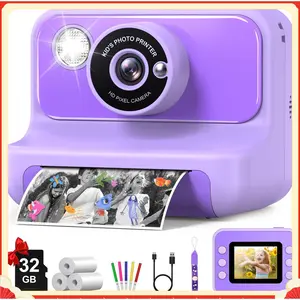 Kids Camera Instant Print, Christmas Birthday Gifts for Girls and Boys, 1080P HD Video Digital Kids Camera with 32G Card, Toddler Camera for 3-12 Years Old, Purple(Gag Toys & Practical Jokes)(Gag Toys & Practical Jokes)