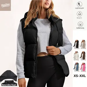 Puffer Vest for Women Zip Up Lightweight Sleeveless Winter Outerwear Vests 2025 TikTokShopHolidayHaul Christmas with Removable Hood YeeZaa Fall Winter Fashion Top Quilted Down Jacket