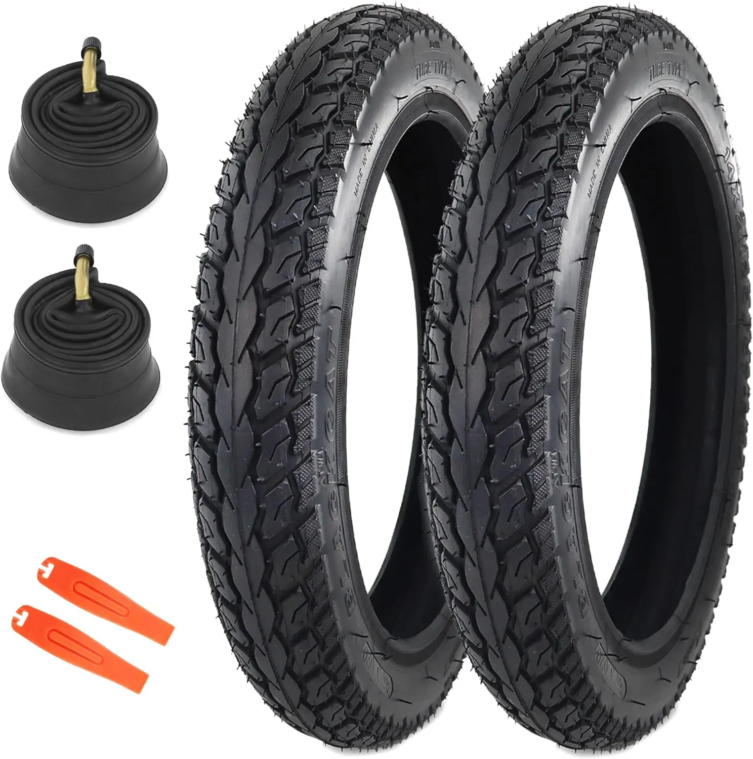 2 Pack E- Tire   Tire 14x2.125 with 2 Tubes  Grip Compatible Replacement Bicycle Tire for Electrc Bicycle