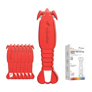 Scimaker Safety Box Cutter & Letter Opener 24-Pack Finger-Safe Plastic Edge Concealed Metal Blade for Office Desks Mailrooms Shared Workstations