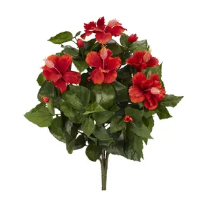 Nearly Natural 20" Hibiscus Artificial Plant (Set of 4)