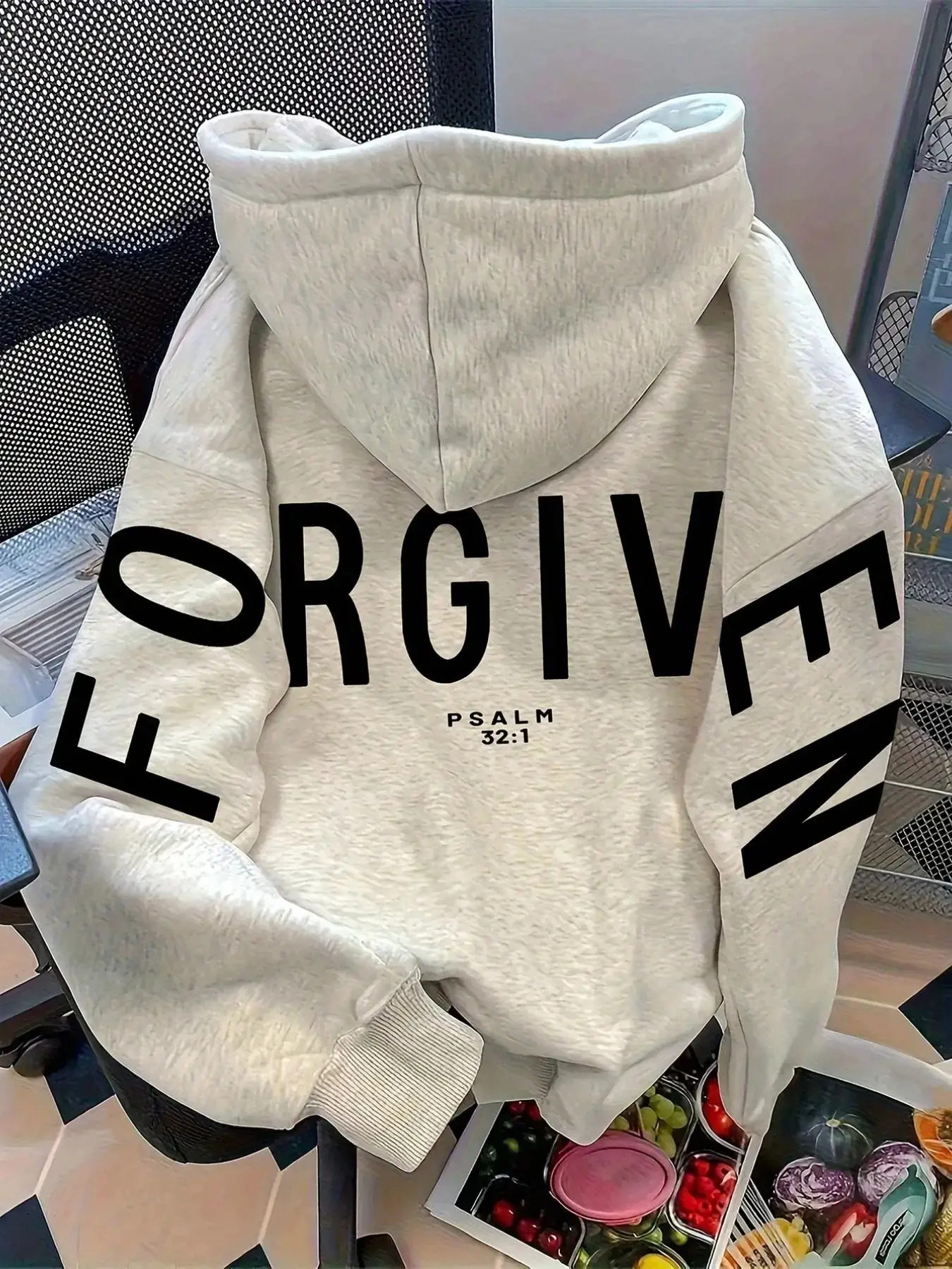 Women Forgiven Letter Print Hoodie Fleece Pullover Hoodies Drawstring Oversized Long Sleeve Pullover Fall Aesthetic Fashion Outfits Inspo Casual Going Out Tops Daily Street Soft Fleece Hooded Sweatshirt for Ladies
