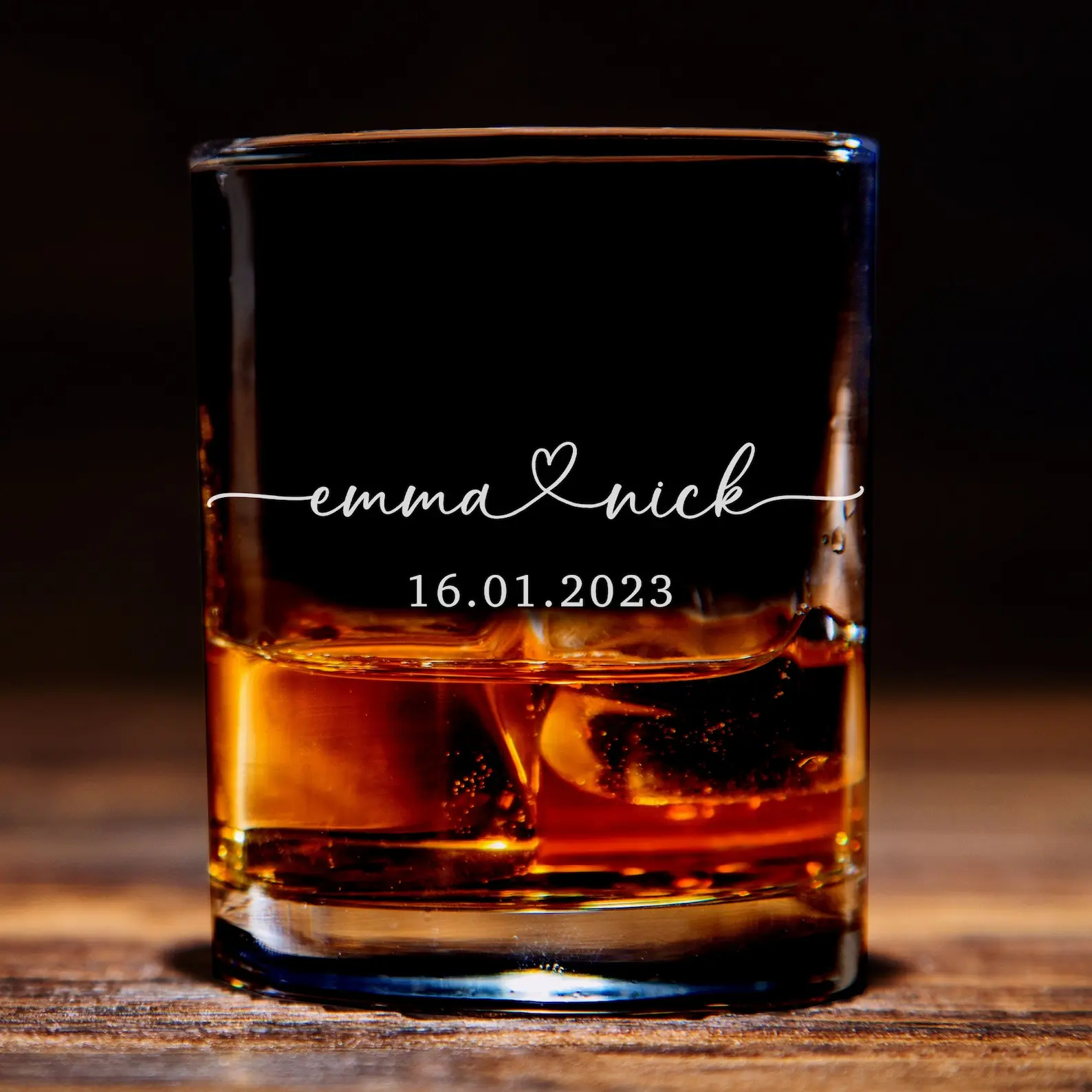Anniversary Whiskey Glass High quality laser engraved whiskey glasses, Personalize your name or handwriting Gifts for couples, Home Decor & Gifts, Funny gift for men and women, Drinkware. Stylish
