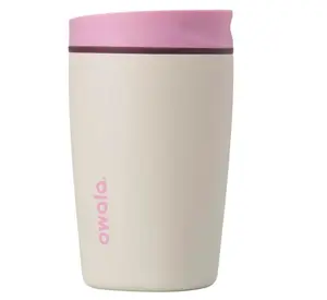 Owala SmoothSip Slider Insulated Stainless Steel Coffee Tumbler, Reusable Iced Coffee Cup, Hot Coffee Travel Mug, BPA Free 12 oz, Full color