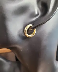 Small bold plain gold plated earring