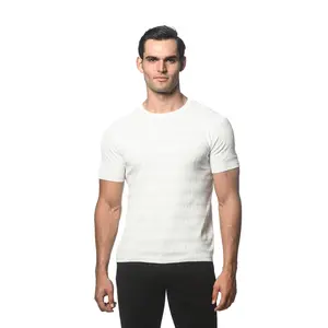 OFF WHITE COTTON TEXTURED CREW KNITTED TEE PM-16251