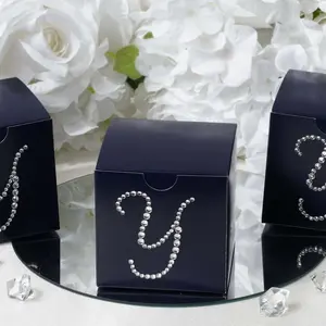 100 Pack Personalized Diamond Monogram Wedding Favor Gift Boxes 3"x3"x3"